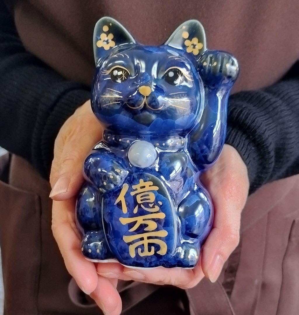 清水焼招き猫京都陶あん花結晶